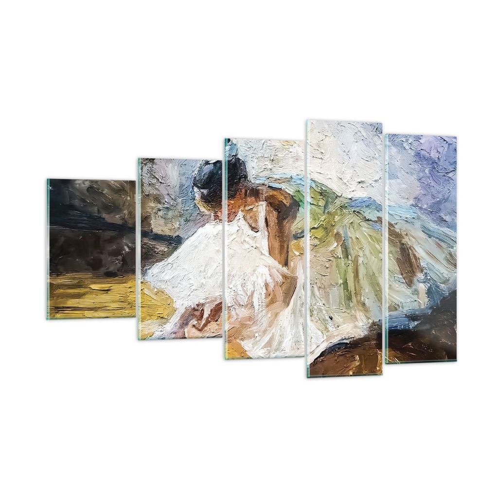 Bilder auf glas - 5 Teile - Ballerina Mädchen Öl - 100x60cm - Glasbilder - Wandbilder - Bilder - zum Aufhängen bereit - Wanddekoration aus Glas ...