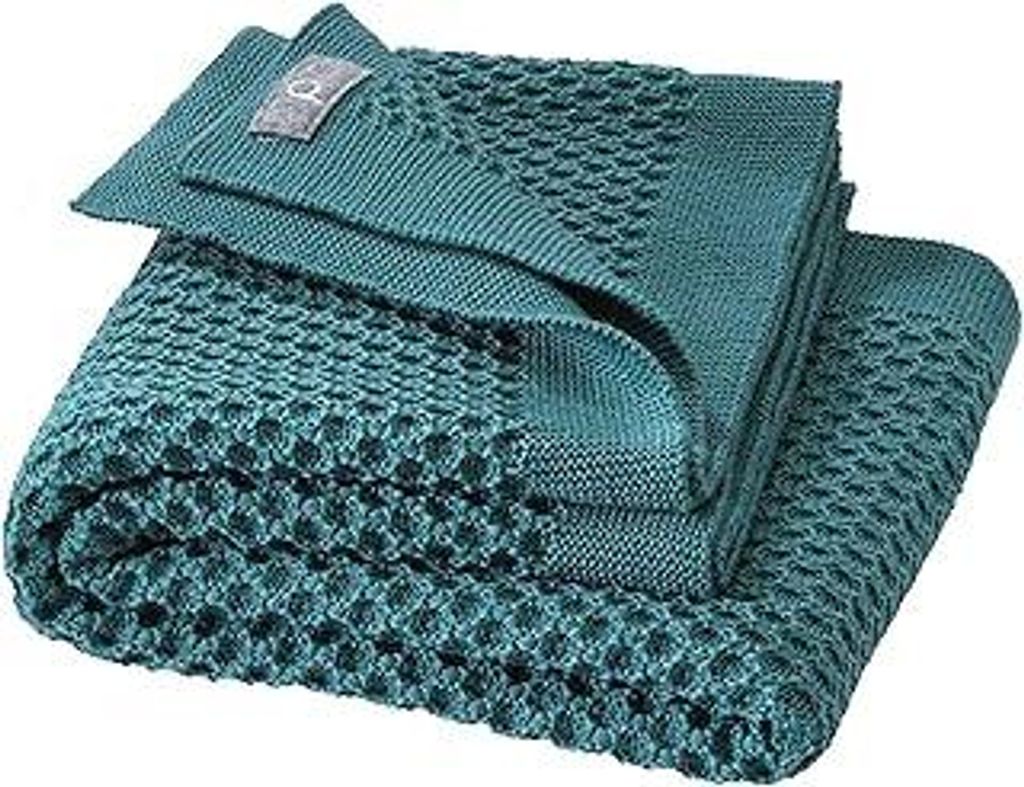 WABEN-STRICKDECKE Baby & Kinder - 100% -Merino - kuschelig weich & warm - 80 x 100 cm - nachhaltig & fair - im schönen Wabenstrickmuster, Germany...