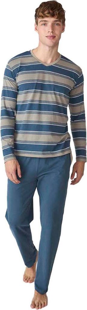 J&J Brothers JJB18 Herren-Schlafanzug mit langen Ärmeln aus Baumwolle