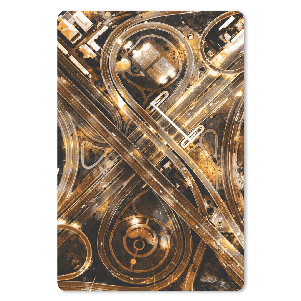 MuchoWow Mauspad Mousepad Gold - Autobahn - Städte 40x60 cm - Mousepads - Maus Mat - Pad - Mausunterlage - Schreibtisch Accesoire