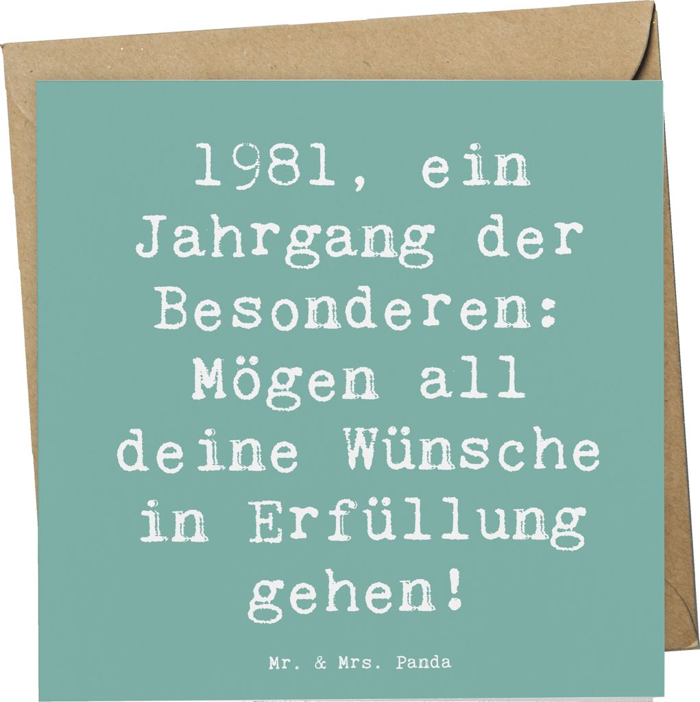 Mr. & Mrs. Panda doppelkarte Spruch 1981 Geburtstag - Meeresbrise - Geschenk, faltkarte, besonderes, 40., Happy Birthday, Alter, Nostalgie, Geburts...