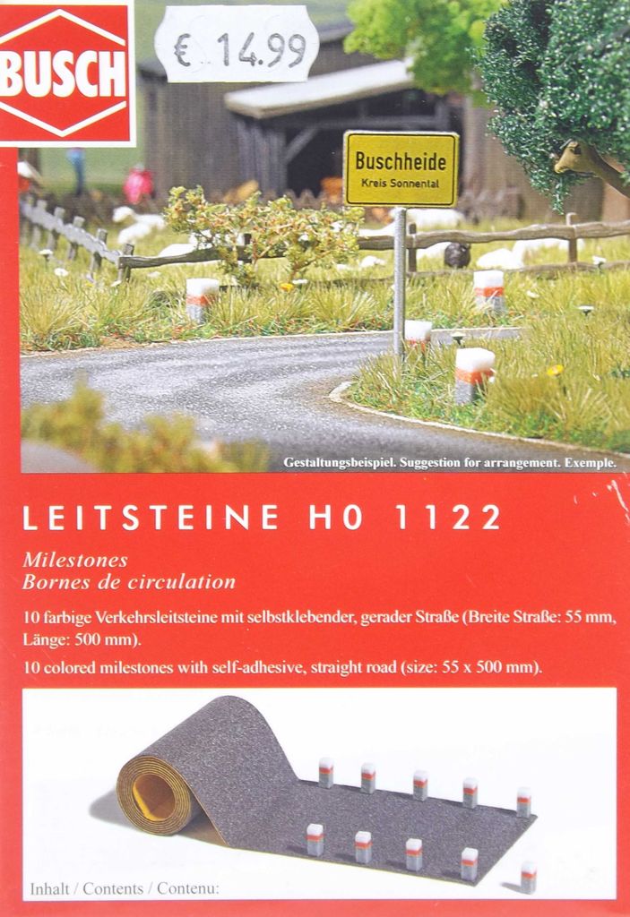 Busch 1122 Leitsteine Spur H0 in