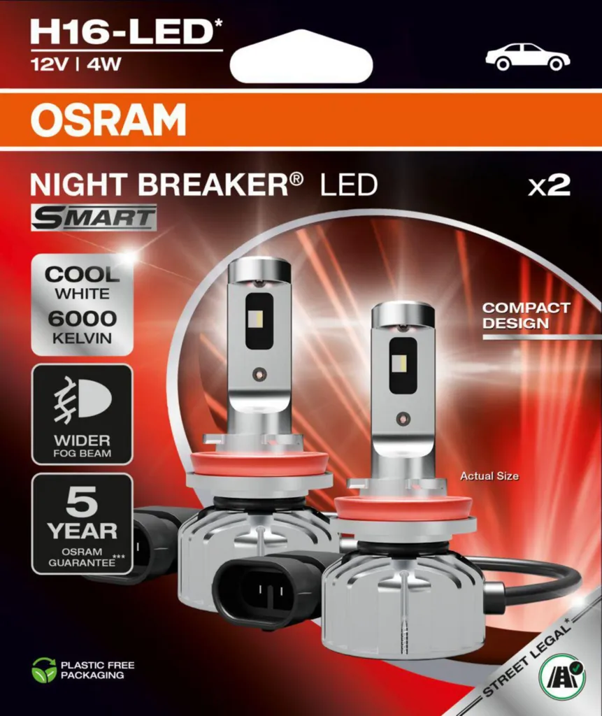 OSRAM NIGHT BREAKER LED SMART conforme a StVZO LED H16 (confezione da 2) - 6