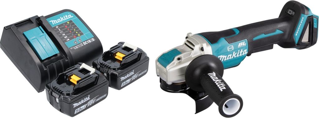 Makita DGA 520 SMX1 Akku Winkelschleifer 18 V 125 mm X-LOCK Brushless + 2x Akku 4,0 Ah + Ladegerät