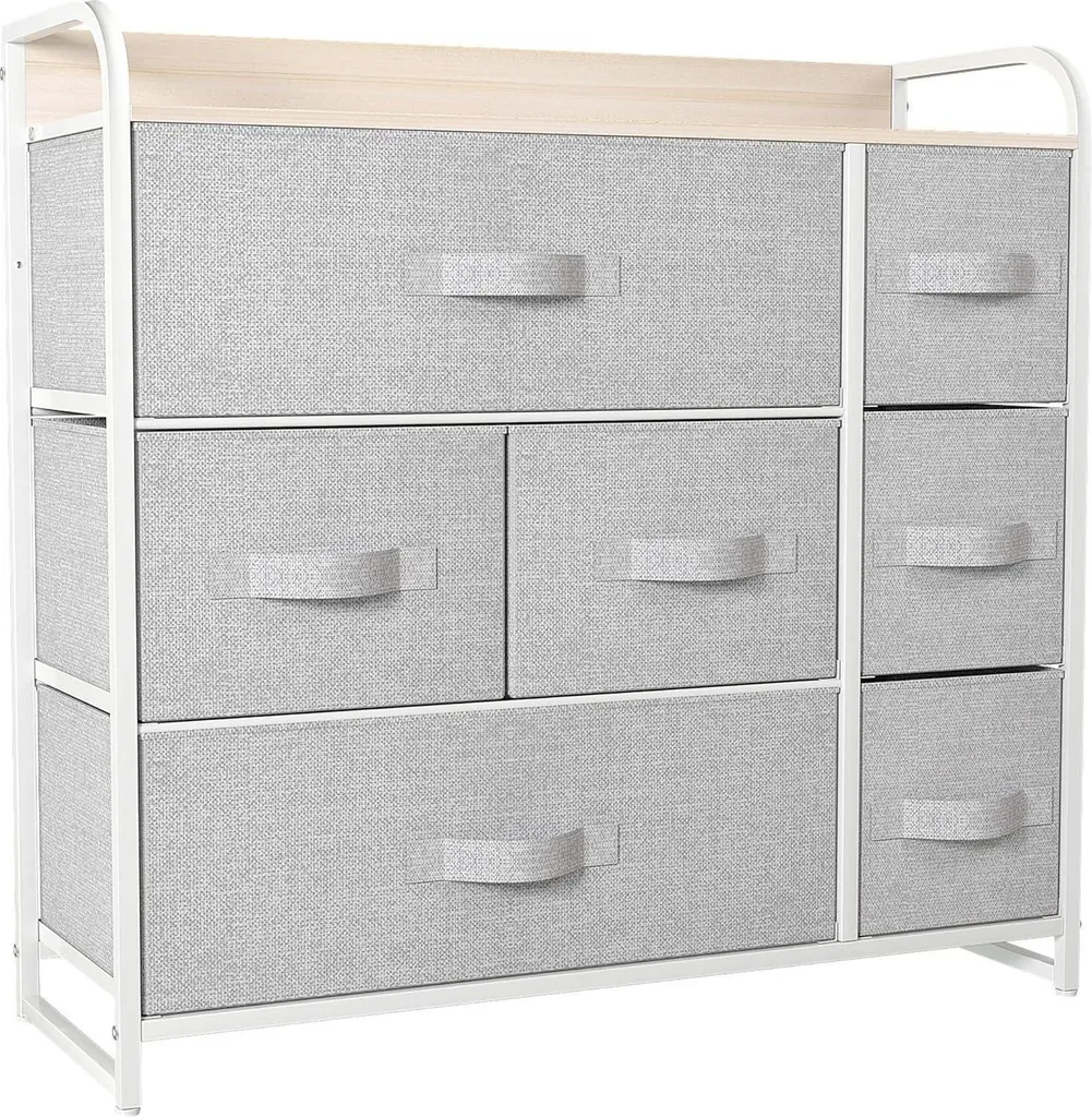 Commode Gain de Place 7 Tiroirs pour Organiser Vêtements et Accessoire