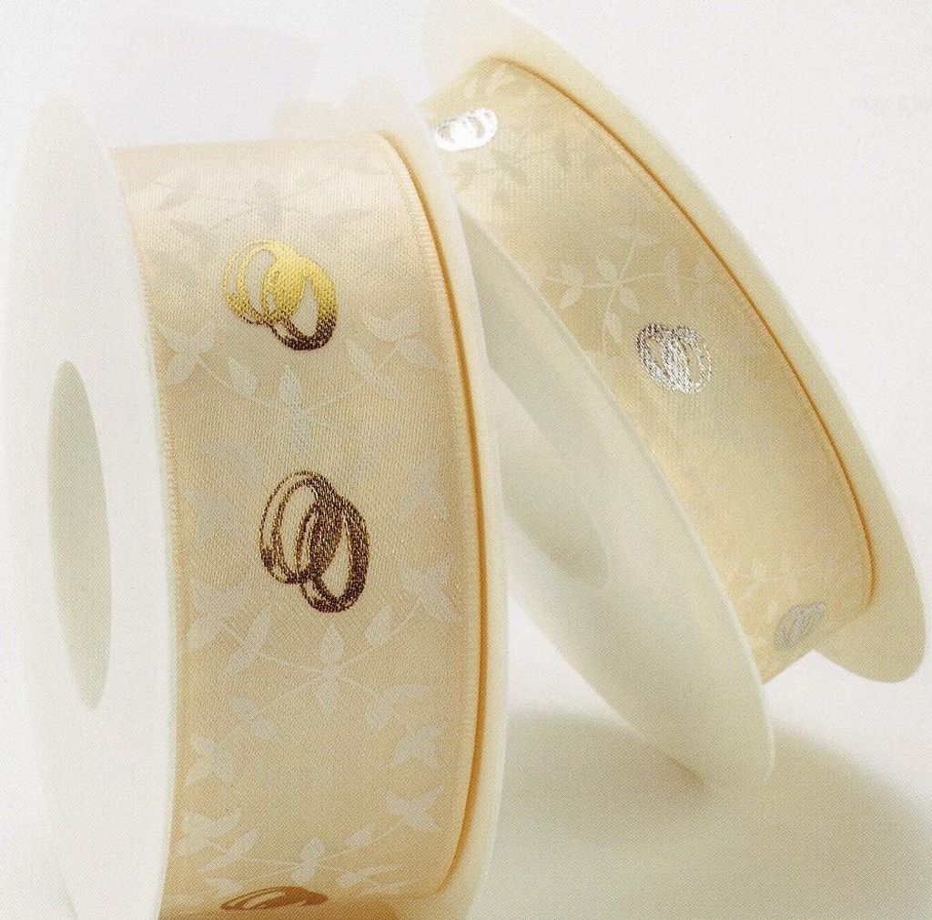 STOFF- BAND Eheringe Forever GOLDINA 40 mm/2m GOLD