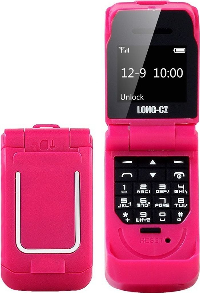 J9 0,66 Zoll Mini Filp Handy Fm Wireless Bluetooth 3.0 Dialer Hands Free Headset Handy Pink