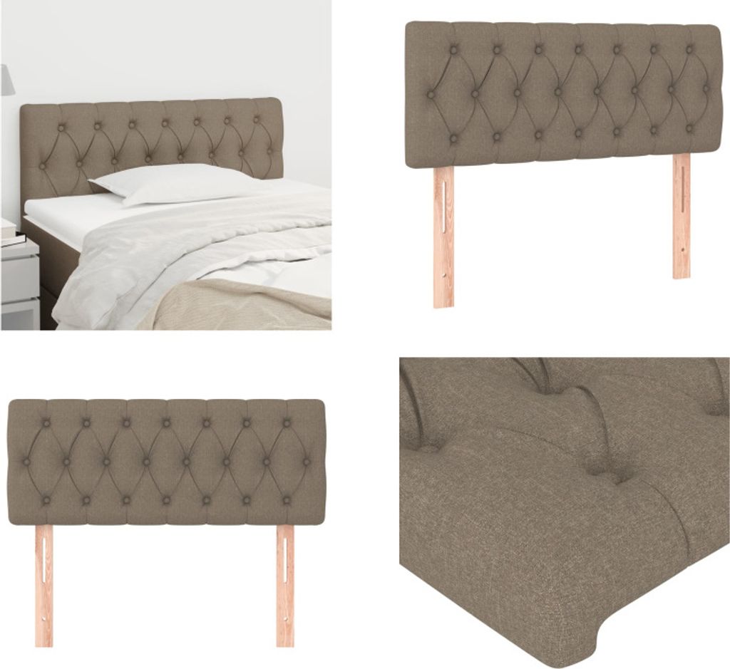 vidaXL Kopfteil Taupe 90x7x78/88 cm Stoff - Kopfteil - Kopfteile - Bett-Kopfteil - Bettkopfteil