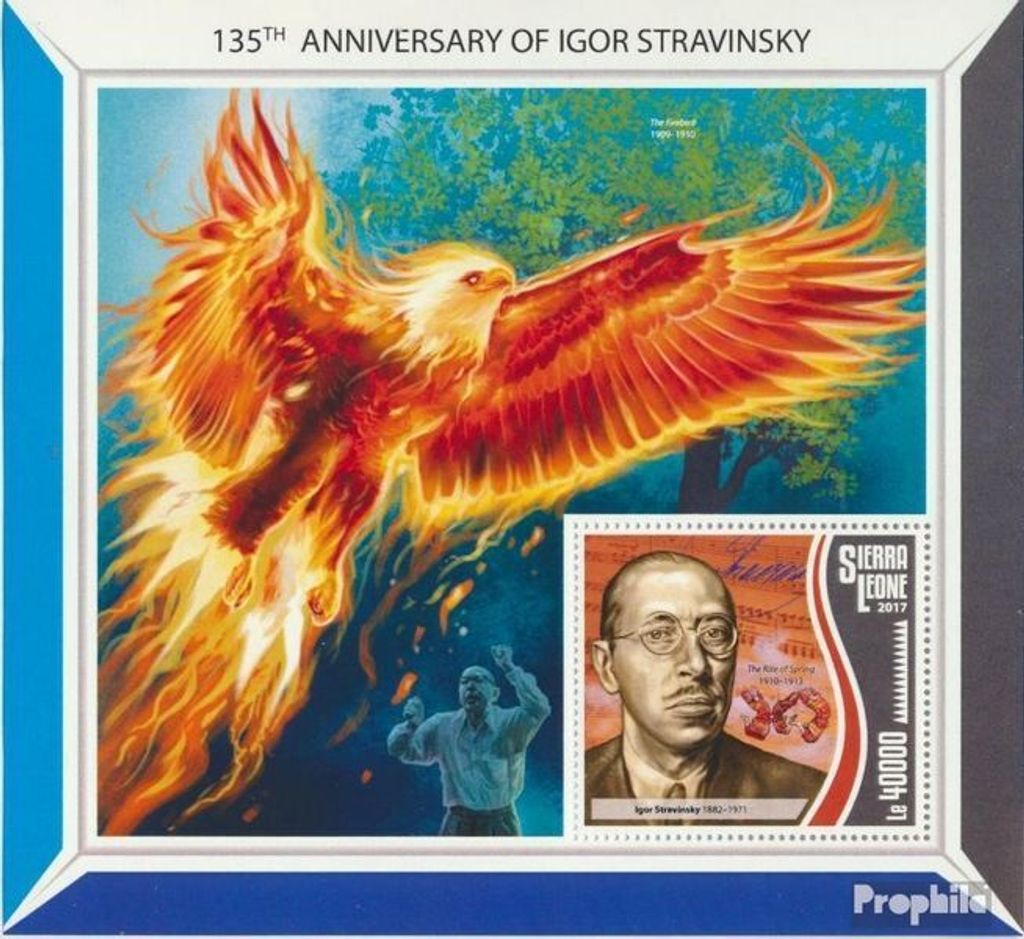 Briefmarken Sierra Leone 2017 Mi Block 1286 (kompl. Ausg.) postfrisch Igor Strawinsky