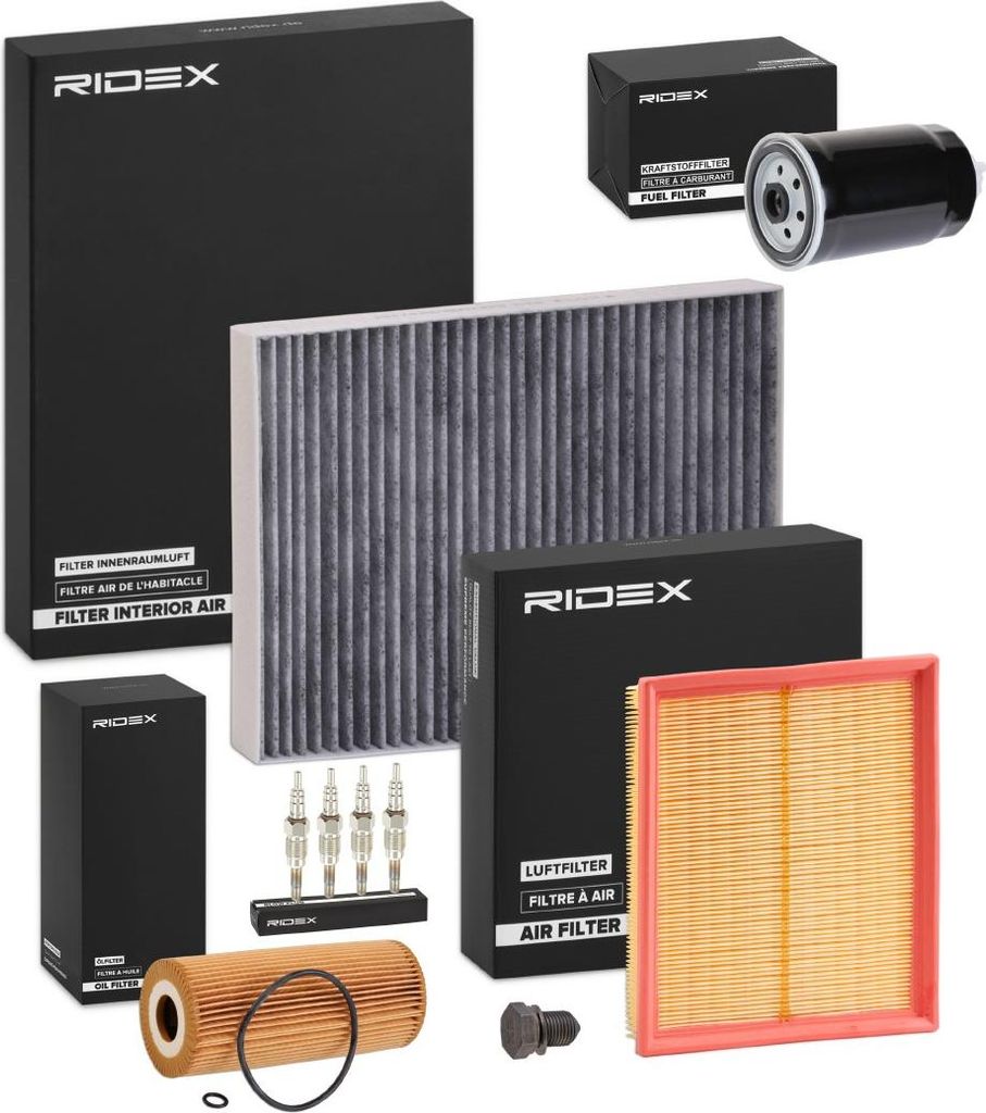RIDEX Inspektionspaket Filterset für VW PASSAT Variant (3B6) PASSAT Variant (3B5) PASSAT (3B3) PASSAT (3B2) für SKODA SUPERB (3U4)
