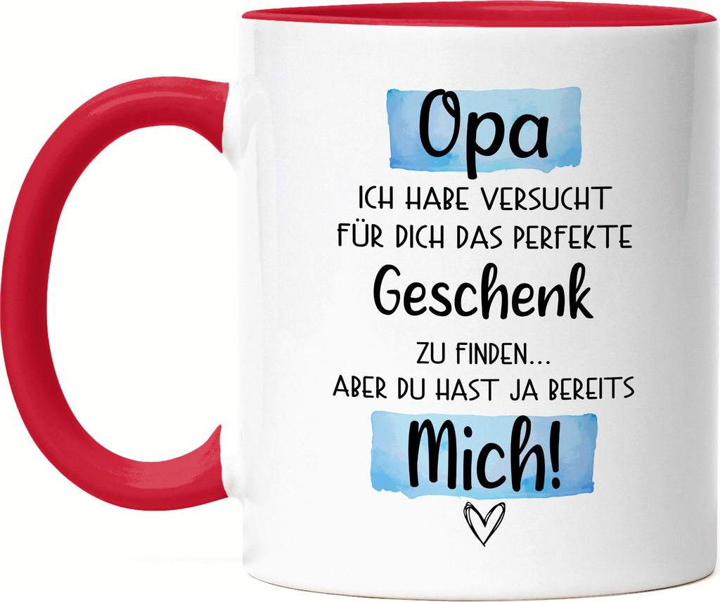 Opa Geschenk Tasse Rot  Lustig Geschenkidee Bester Produktbild 