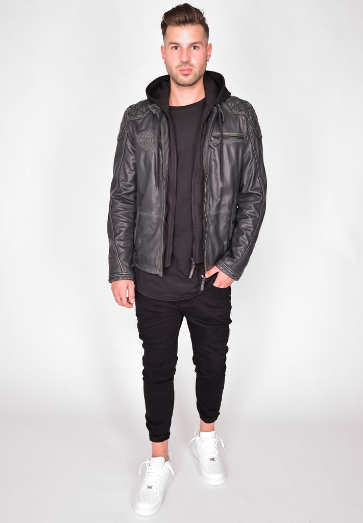 Mustang Lederjacke 31020245 Herren vintage grey 3XL