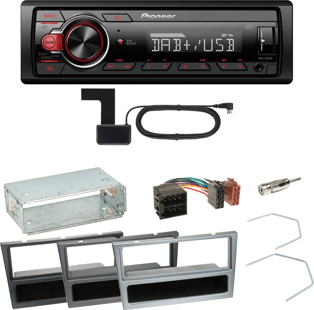 Pioneer MVH-130DAB Digitalradio USB Einbauset für Opel Vectra C Signum Corsa Combo
