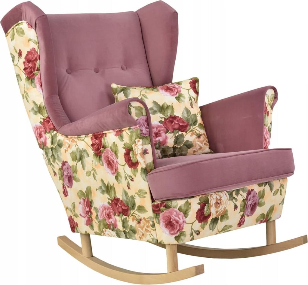 Family Meble Schaukelsessel Print Duo Relaxsessel Skandinavisch Bequemer Ohrensessel Loungesessel Fernsehsessel Für Wohnzimmer Schlafzimmer (RO01/...