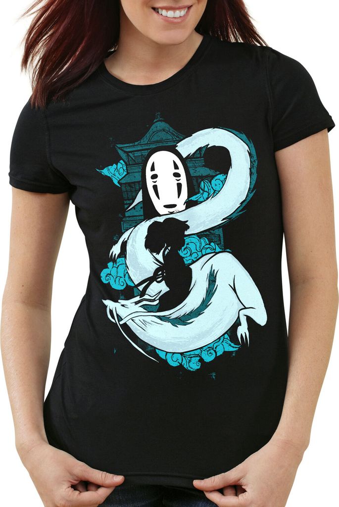 style3 Midnight Spirit Damen T-Shirt zauberland reise anime manga chihiro, Größe:S