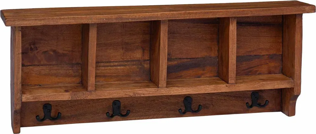 Attaccapanni Parete Mogano Massiccio 70cm - Stile Urban vidaXL