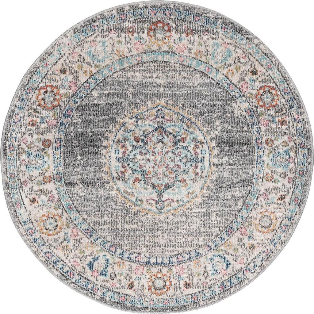 Outdoor Teppich Terasse Küche Balkon Vintage Stil Grau Rosa Produktbild 