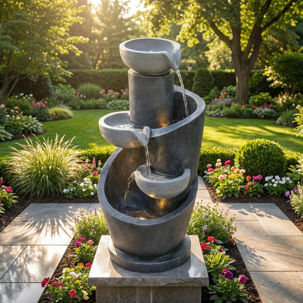 Flieks Gartenbrunnen mit Led, Zimmerbrunnen mit Produktbild 