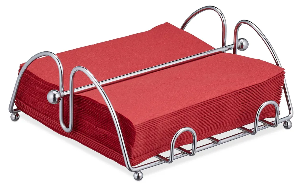 Set 10 Porta Tovaglioli Relaxdays Metallo Argento: Fascino Diner Americano