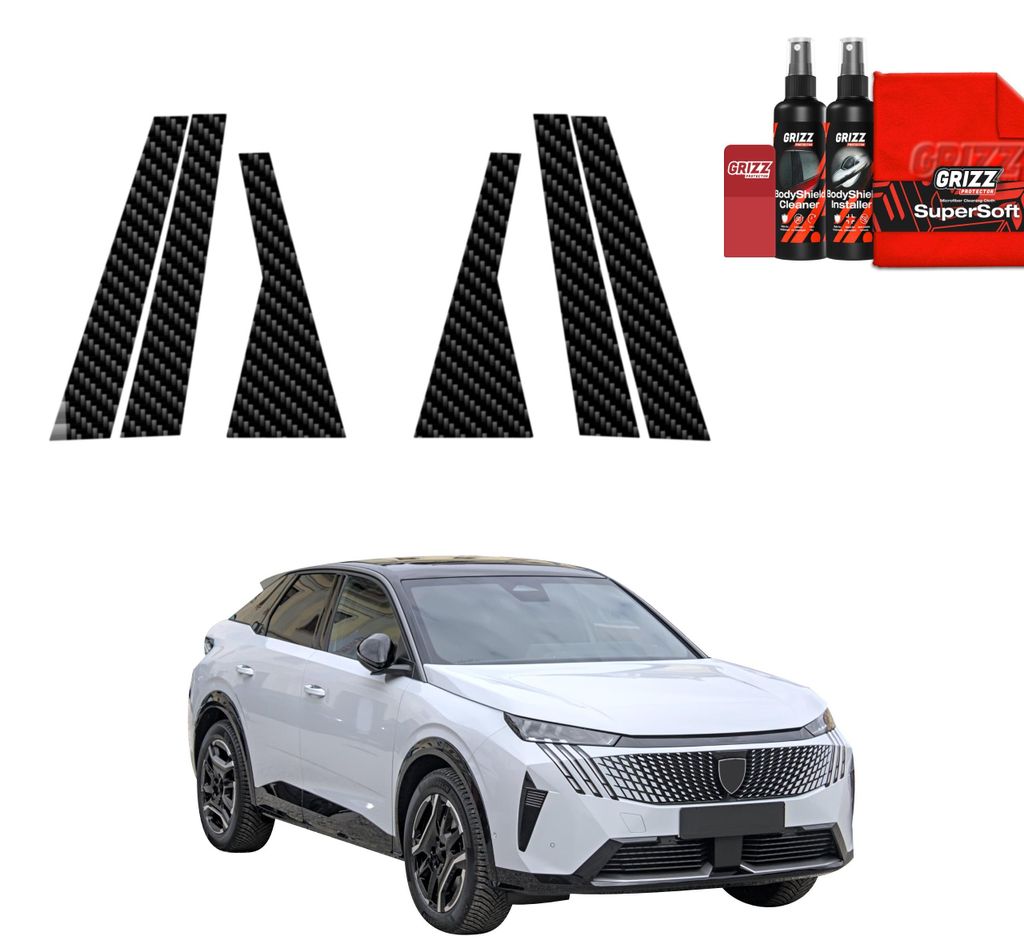 6in1 Kohlenstoff Schutzfolie Grizz Protector für B-C-Säule - Peugeot 3008 (2024-2025)