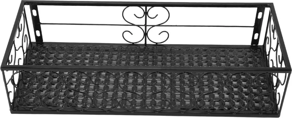 Support pot de fleurs robuste en fer forgé pour garde-corps de 2.5cm - 4