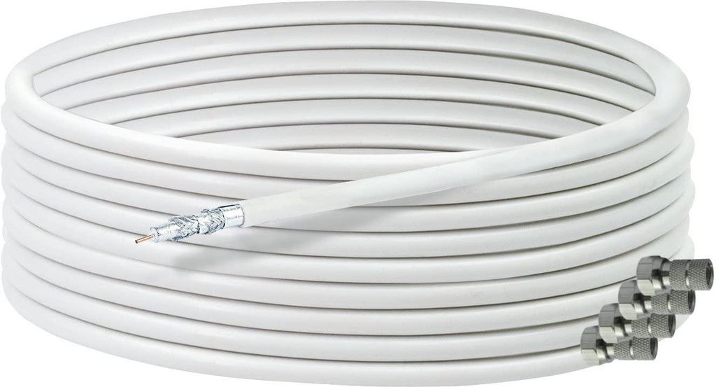 Koaxialkabel 10 m mit F-Steckern 135 dB Produktbild 