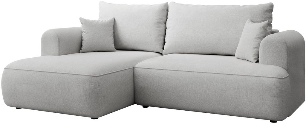 Selsey Ovo Mini – Ecksofa mit Schlaffunktion, links – Hellgrau – Chenille, Easy Clean