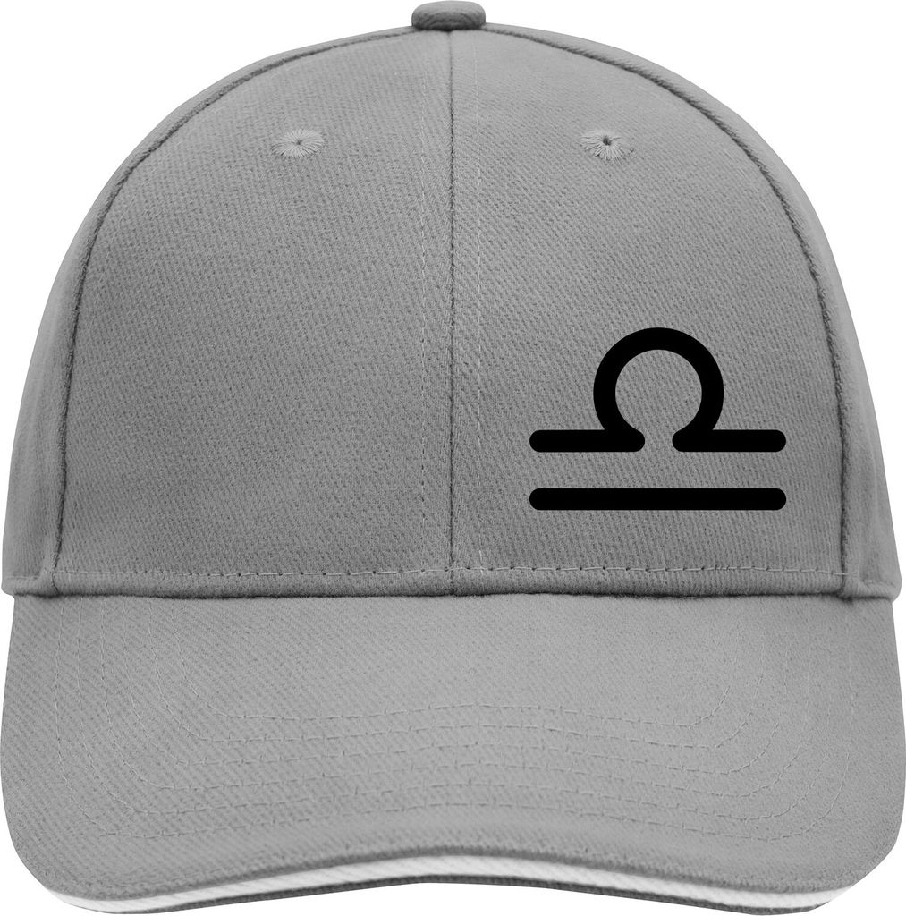 Huuraa Cappy Mütze Waage Sternzeichen Zeichen Dark Grey/White Baumwolle 6-Panel Kappe Geschenkidee