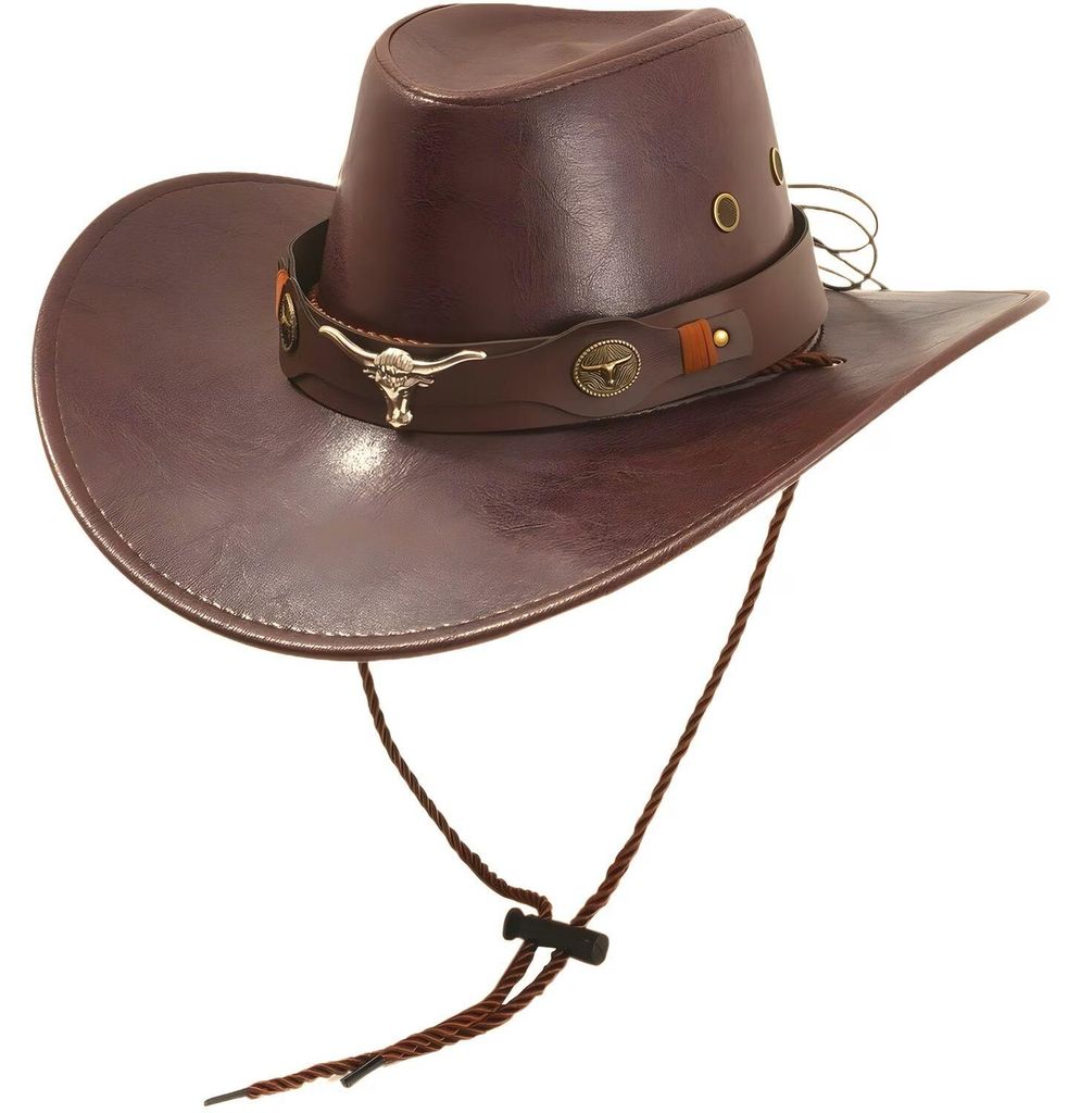 Pánsky klobúk TE-40591 - Hnedý Western Klobúk 2. Akosť Obrázok produktu 