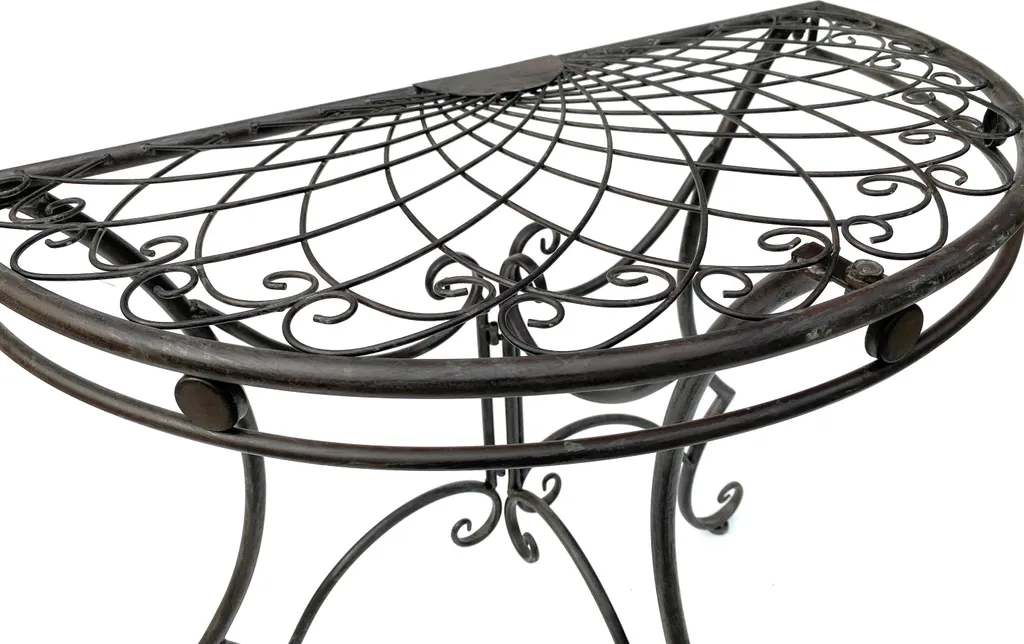 Console murale en métal 80 cm - Table d'appoint demi-lune de jardin