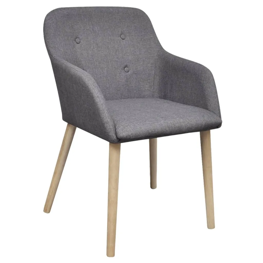 Lot de 4 chaises scandinaves gris clair en chêne massif pour salon