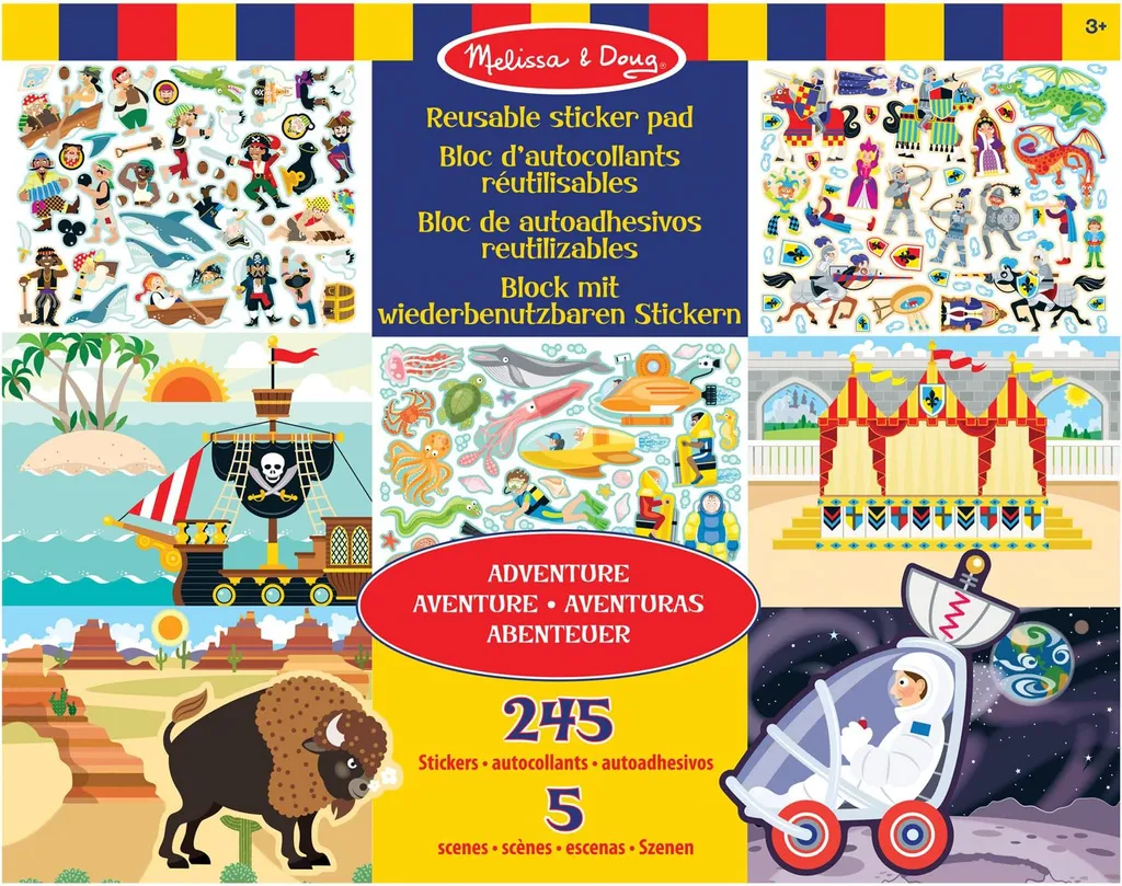 Autocollant réutilisable MELISSA Adventure : décors colorés et variés