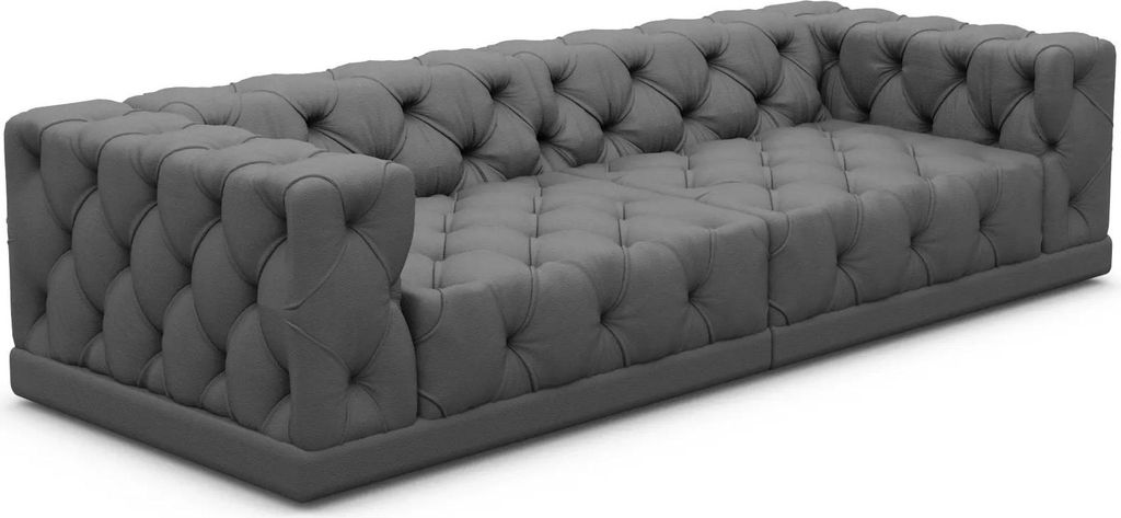 Kunstleder 4-Sitzer Couch Meliva Dunkelgrau