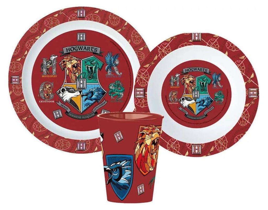 Harry Potter School Shields Essgeschirr, Mikroplastik-Set,