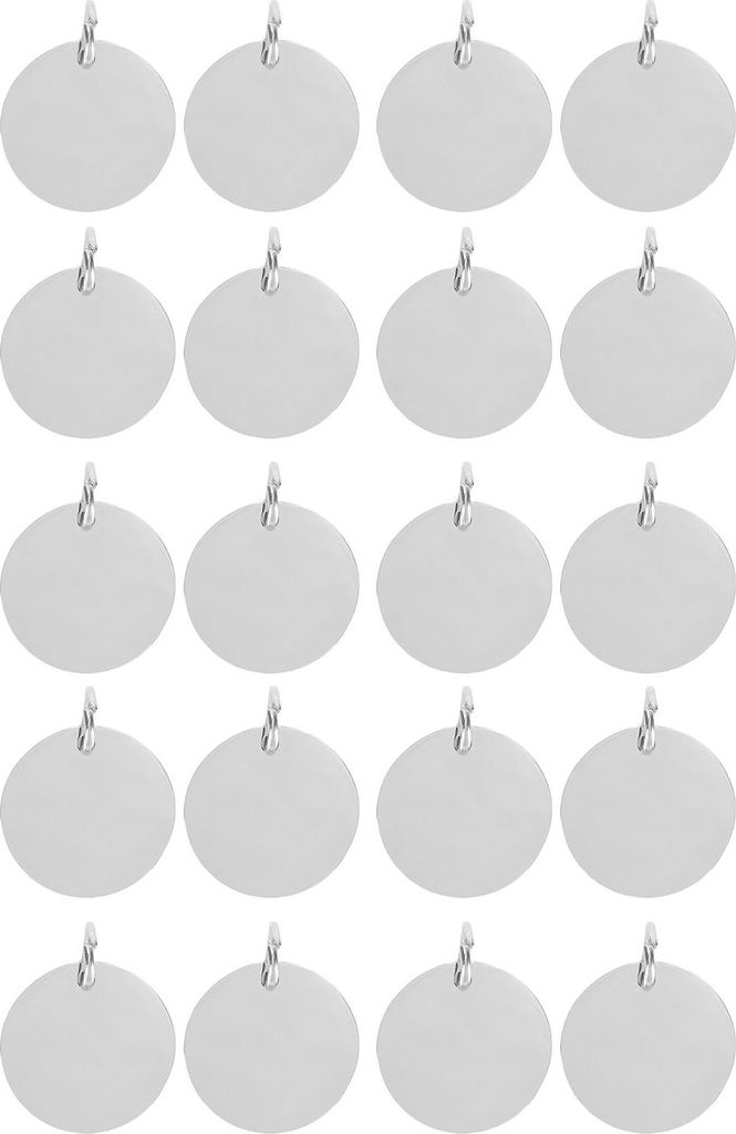 20 gravierbare Metall-Schlüsselanhänger-Rohlinge, geeignet für den Bambu Lab H2D 3D-Drucker, 30 mm runde Stanzrohlinge, gravierbarer Schlüsselring