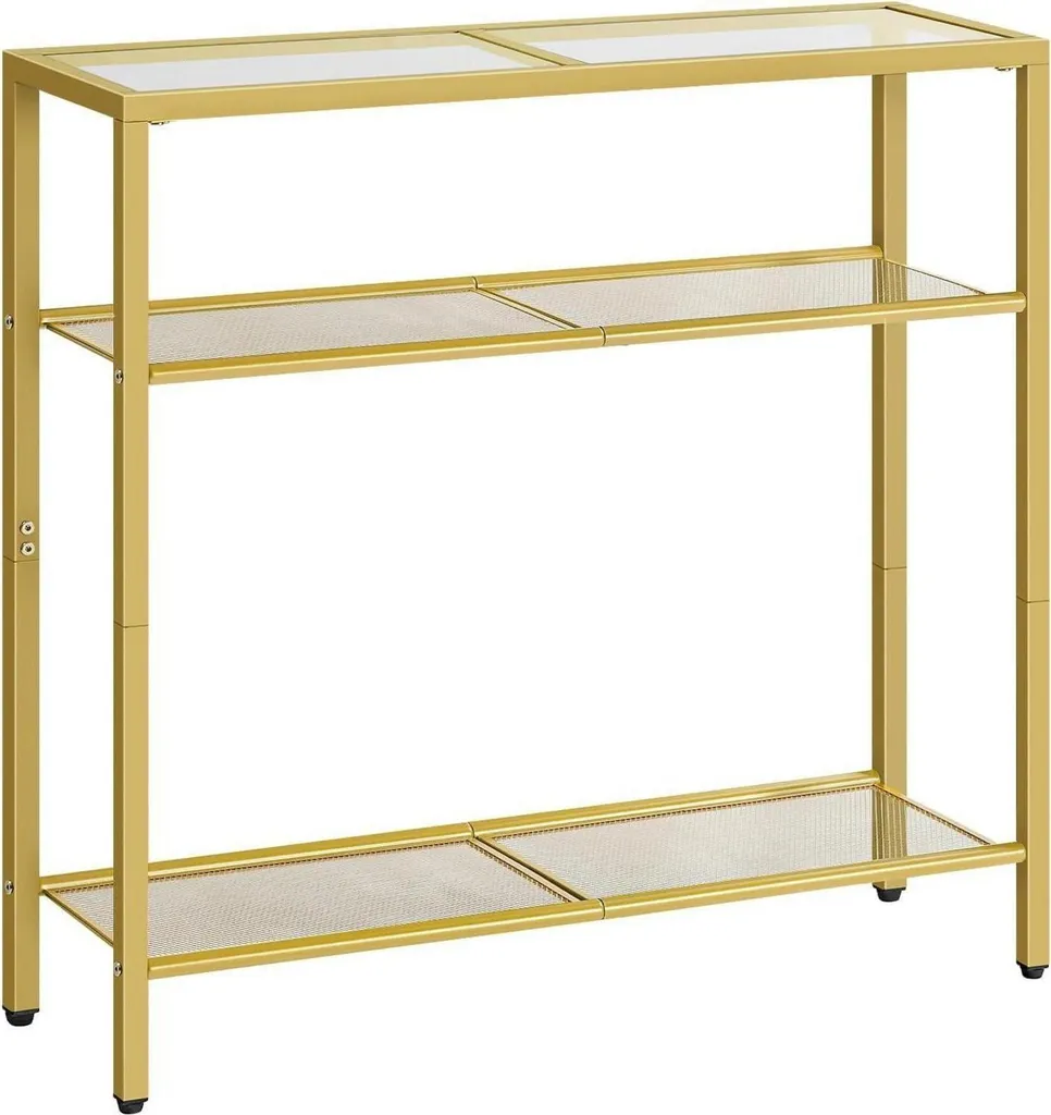 HOOBRO Table Console en Verre Trempé Doré EGD21XG01G1 - Design Moderne