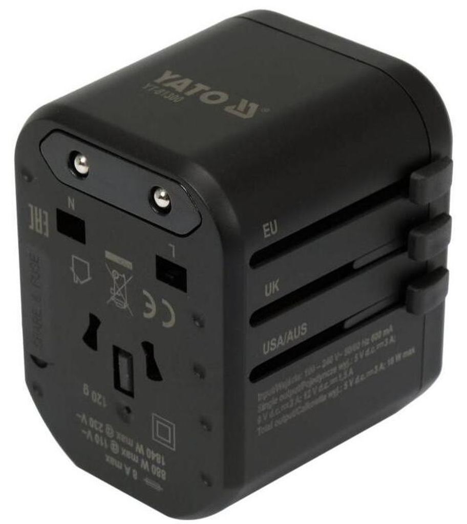 Yato Universal Usb / Usb-C 18W Reiseadapter