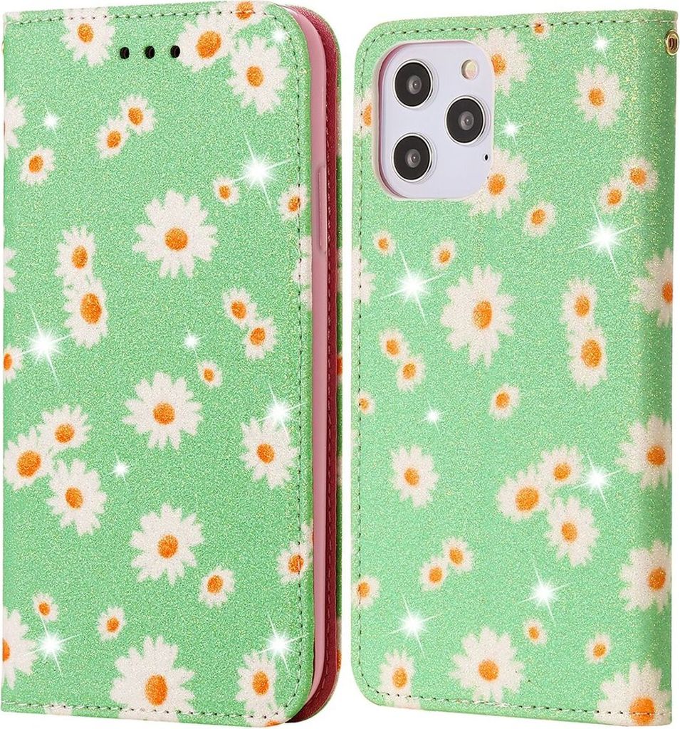 König Design Hülle kompatibel mit Apple iPhone 12 Pro Max Kunstleder Handyhülle - Handy Case Grün