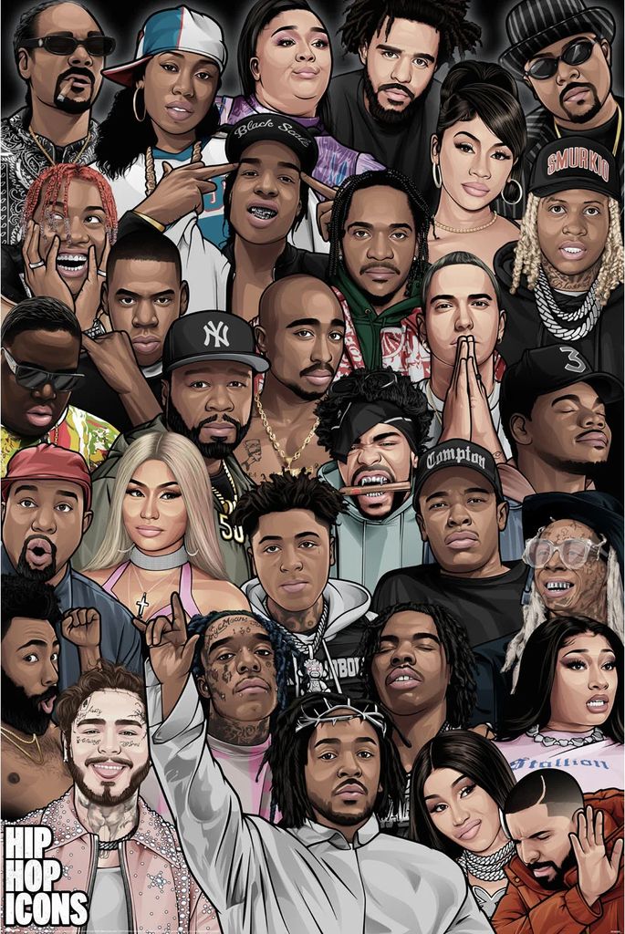 Pyramid International - bedruckt "Hip Hop Icons" PM7156 (40 cm x 30 cm) (Bunt)