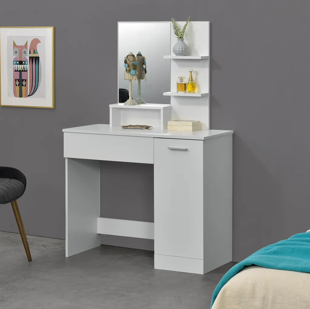 Coiffeuse gain de place 90 cm idéale pour petit dressing de studio - 6