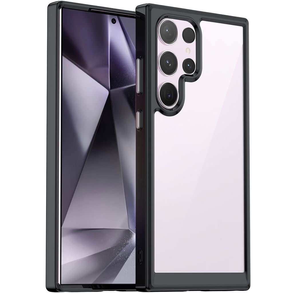 Galaxy S25 Ultra Hülle, Klar Rückseite Stoßfeste TPU Silikon Bumper Schutzhülle für Samsung Galaxy S25 Ultra Schwarz