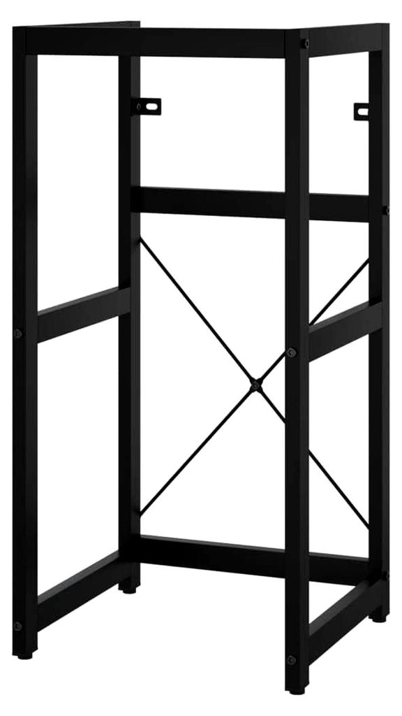 Waschtischgestell für das Badezimmer, Waschbeckenunterschrank, Badschrank, Badregal, Badmöbel, Schwarz, 40x38x83cm, Eisen