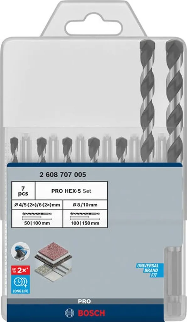 Bosch Set Punte HEX PRO 7 pz | Design e Performance per Fori Puliti - 2