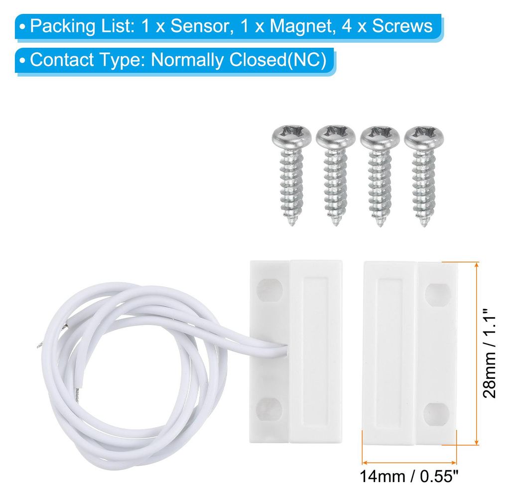 Magnetischer Reedschalter 1 Set Normalerweise Geschlossen NCVerdrahtete Oberfl?che Garage Tš¹r Fenster Kontaktschalter