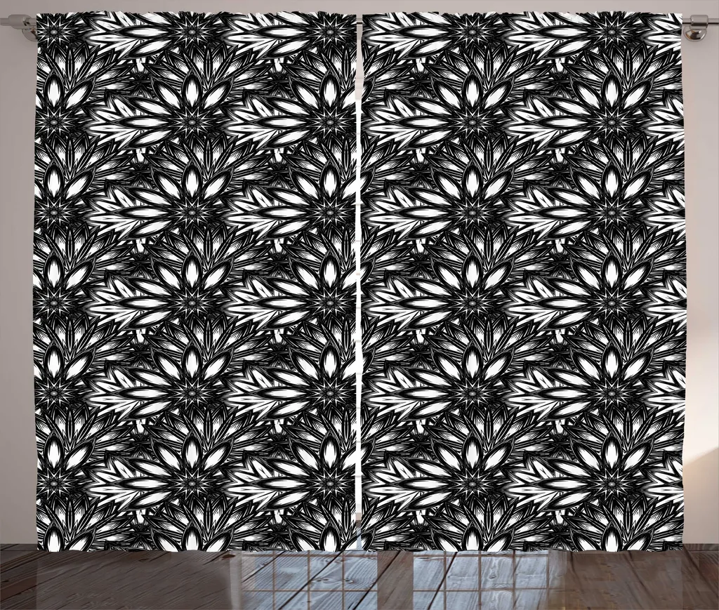 Rideau Grande Largeur 280 cm avec Boucles et Crochets Style Rustique