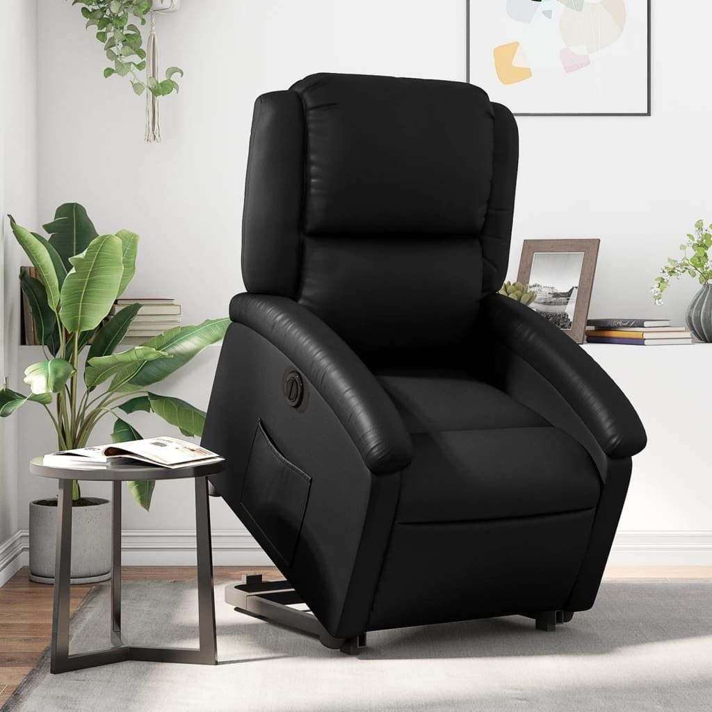 Cloris DesignMöbel Relaxsessel mit Aufstehhilfe Elektrisch Schwarz Kunstleder , Klassische Sessel 2024 Neu
