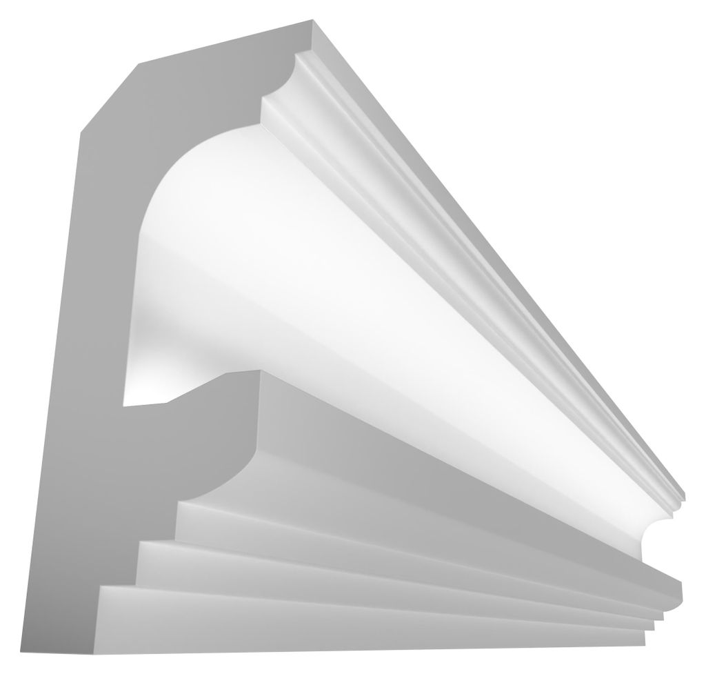 ELHARE Stuckleiste LED Band Lichtprofile Wand Indirekte Beleuchtung Profil LS29B - 130x60mm, 2m