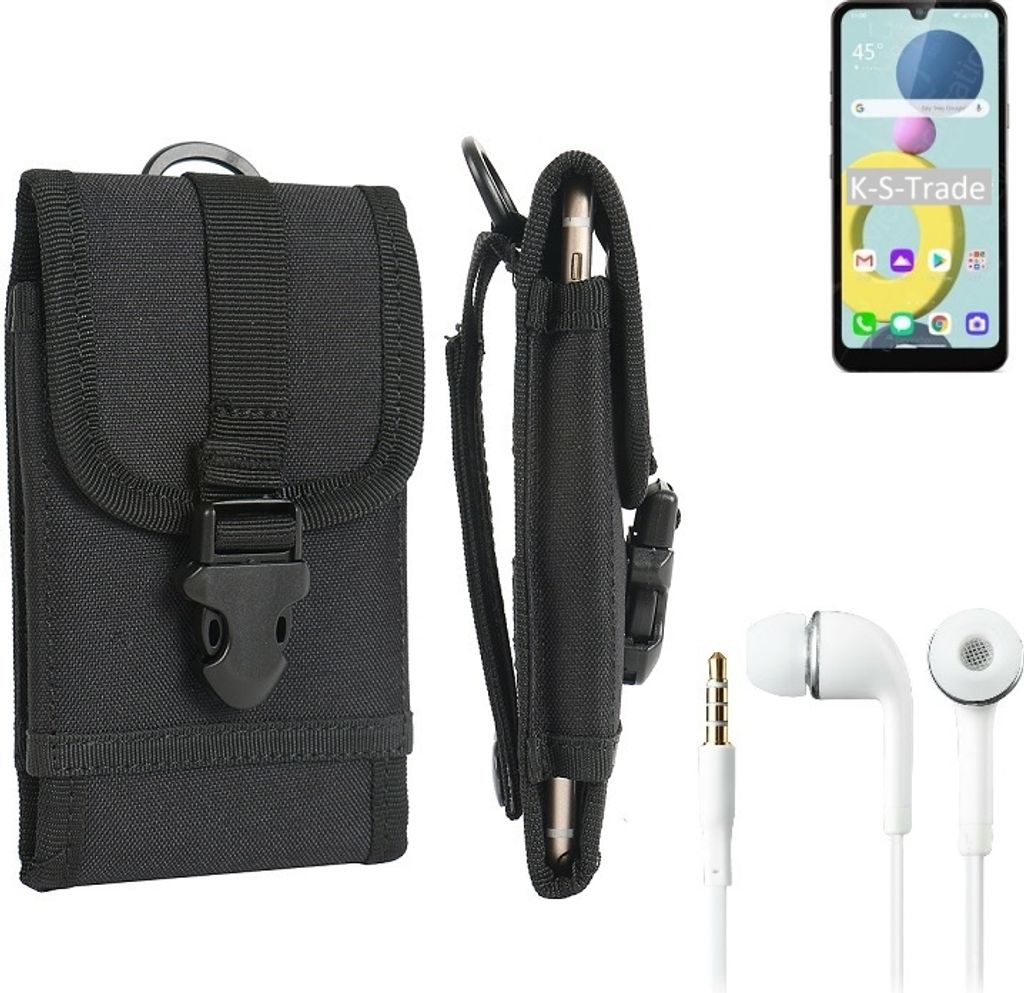 K-S-Trade Holster Schutz Hülle kompatibel mit LG Electronics Xpression Plus 3 Gürteltasche Handy Hülle Tasche outdoor Seitentasche schwarz 1x +