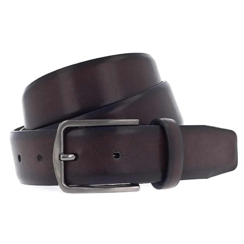 Vanzetti Pelle Cintura Classics 35mm Cambered Belt W95 Marrone Scuro