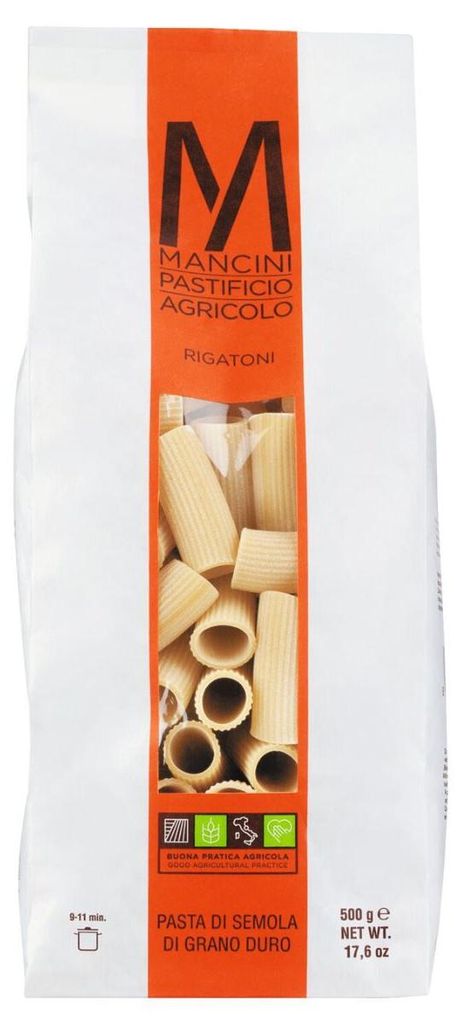 Rigatoni, Handwerklich Hergestellt, 500g, Pasta, Nudeln, Mancini Pastificio